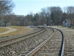 NS Main Line Left & Siding track South into Town Right